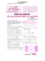 Khảo sát hàm số để chứng minh bất đẳng thức nhiều biến