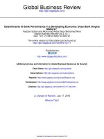 Determinants of bank performance in a developing economy does bank origins matters