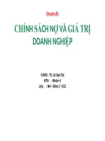 chuyên đề chính sách nợ và giá trị doanh nghiệp