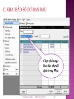 Bài giảng về khai báo số dư ban đầu