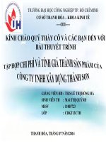 bài số 2 tập hợp chi phí và tính giá thành sản phẩm của công ty tnhh xây dựng thành sơn