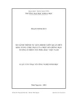 so sánh trình tự gen dreb1 liên quan đến khả năng chịu hạn của một số giống đậu tương ở miền núi phía bắc việt nam