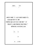 Phát triển năng lực phát hiện và giải quyết vấn đề cho học sinh thông qua dạy học chủ đề Phương pháp tọa độ trong mặt phẳng Hình học lớp 10 nâng cao