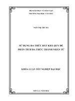 Khóa luận tốt nghiệp toán học :SỬ DỤNG ĐA THỨC BẤT KHẢ QUY ĐỂ PHÂN TÍCH ĐA THỨC THÀNH NHÂN TỬ