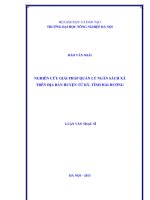 Nghiên cứu giải pháp quản lý ngân sách xã trên địa bàn huyện tứ kỳ, tỉnh hải dương