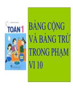 toán lớp 1 tuần 16: bảng cộng và bảng trừ tron gphạm vi 10