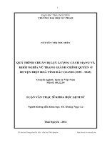 quá trình chuẩn bị lực lượng cách mạng và khởi nghĩa vũ trang giành chính quyền ở huyện hiệp hòa tỉnh bắc giang (1939-1945)