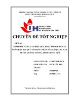 bài số 2 hoạt động cho vay ngắn hạn tại quỹ tín dụng nhân dân xã quảng văn, huyện quảng xương, tỉnh thanh hoá