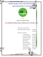 PHƯƠNG PHÁP MÀNG TRONG XỬ LÝ NƯỚC CẤP