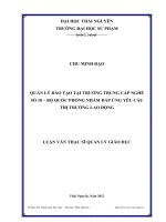 quản lý đào tạo tại trường trung cấp nghề số 18 nhằm đáp ứng yêu cầu thị trường lao động