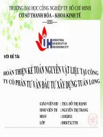 bài số 2 hoàn thiện kế toán nguyên vật liệu tại công ty cổ phần tư vấn đầu tư xây dựng tuấn long