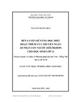 rèn luyện kỹ năng đọc hiểu đoạn trích của truyện ngắn số phận con người (sôlôkhốp) cho học sinh lớp 12