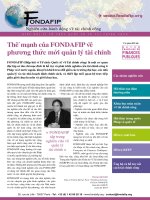 Thế mạnh của FONDAFIP về phương thức mới quản lý tài chính