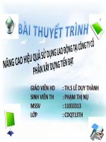 bài số 2 nâng cao hiệu quả sử dụng lao động tại công ty cổ phần xây dựng tiến đạt