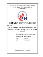 bài số 2 xây dựng chiến lược trong quản trị sản xuất của công ty cổ phần thương mại vận tải dầu khí ngân hà