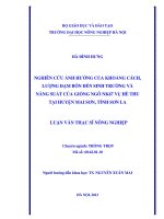 Nghiên cứu ảnh hưởng của khoảng cách, lượng đạm bón đến sinh trưởng và năng suất của giống ngô NK67 vụ hè thu tại huyện Mai Sơn, tỉnh Sơn La