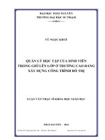 quản lý học tập của sinh viên trong giờ lên lớp ở trường cao đẳng xây dựng công trình đô thị