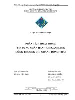phân tích họat động tín dụng ngắn hạn tại ngân hàng công thương chi nhánh đồng tháp