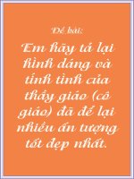 TẢ HÌNH DÁNG VÀ TÍNH TÌNH CÔ GIÁO