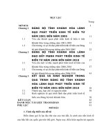 Đảng bộ tỉnh khánh hòa lãnh đạo phát triển kinh tế biển từ năm 2001 đến năm 2010