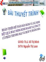 bài số 2 hoàn thiện kế toán bán hàng và xác định kết quả hoạt động kinh doanh tại công ty cổ phần thương mại và dịch vụ hoằng hóa