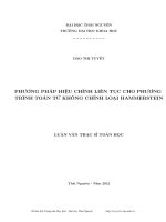 phương pháp hiệu chỉnh liên tục cho phương trình toán tử không chỉnh loại hammerstein