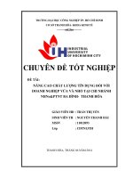 bài số 2 nâng cao chất lượng tín dụng đối với doanh nghiệp vừa và nhỏ tại chi nhánh nhno&ptnt ba đình-  thanh hóa