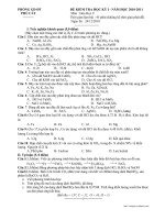 Đề Thi HKI - Hóa 9 - (10-11)