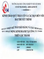 bài số 2 hoàn thiện kế toán bán hàng và xác định kết quả hoạt động kinh doanh tại công ty tnhh thiên lộc thành