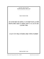 so sánh một số giống và tổ hợp ngô lai mới trong điều kiện vụ đông 2010 và vụ xuân 2011 tại phú thọ