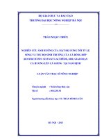 Nghiên cứu ảnh hưởng của mật độ ương tới tỷ lệ sống và tốc độ sinh trưởng của cá bống bớp (bostrichthys sinensis lacepède, 1801) giai đoạn cá hương lên cá giống tại nam định