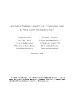 Information Sharing, Liquidity and Transaction Costsin Floor-Based Trading Systems