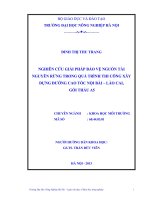Nghiên cứu giải pháp bảo vệ nguồn tài nguyên rừng trong quá trình thi công xây dựng đường cao tốc nội bài lào cai gói thầu a5