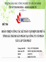 bài số 2 hoàn thiện công tác kế toán tập hợp chi phí và tính giá thành sản phẩm tại công ty cổ phần xây lắp tâm phát