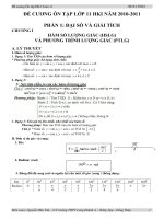 Đề cương ôn tập ĐS> 11 HKI