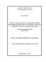 quản lý nguồn nhân lực trong quá trình thực hiện liên kết đào tạo ở trung tâm giáo dục thường xuyên tỉnh thái nguyên, giai đoạn 2011-2015