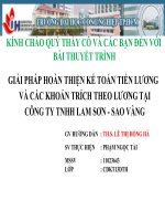 bài số 2 giải pháp hoàn thiện kế toán tiền lương và các khoản trích theo lương tại công ty tnhh lam sơn - sao vàng