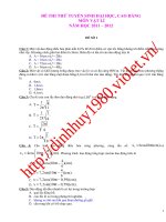 BỘ ĐỀ LÝ THI THỬ NĂM 2012