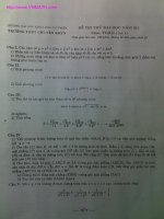 Đề thi thử đại học môn Toán trường ĐH KHTN HN năm 2011, có đáp án