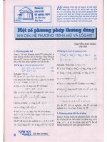 Phương pháp giải hệ Mũ và Logarit - THTT