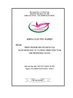 phân tích rủi ro tín dụng tại ngân hàng đầu tư và phát triển vn chi nhánh hậu giang