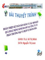 bài số 2 hoàn thiện kế toán bán hàng và xác định kết quả hoạt động kinh doanh tại công ty cổ phần thương mại và dịch vụ hoằng hóa