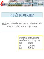 bài số 2 giải pháp hoàn thiện công tác kế toán nguyên vật liệu tại công ty cổ phần quang anh