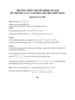 ĐỀ THI THƯ ĐH LẦN 1 2011-2012 CỦA ĐHSP HA NOI