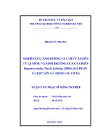 Nghiên cứu ảnh hưởng của thức ăn đến tỷ lệ sống và sinh trưởng của cá chiên bagarius rutilus (ng  kottelat, 2000) giai đoạn cá bột lên cá giống (10 12cm)