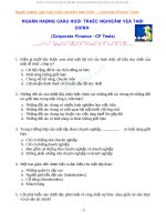 Những câu hỏi trắc nghiệm về tài chính