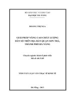 giải pháp nâng cao chất lượng dân số trên địa bàn quận sơn trà, thành phố đà nẵng