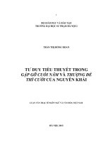 Tư duy tiểu thuyết trong Gặp gỡ cuối năm và Thượng đế thì cười của Nguyễn Khải