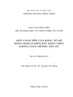 Một cách tiếp cận khác về mở rộng điểm bất động trên không gian Metric đầy đủ