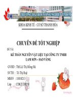 bài số 2 kế toán nguyên vật liệu tại công ty tnhh  lam sơn – sao vàng